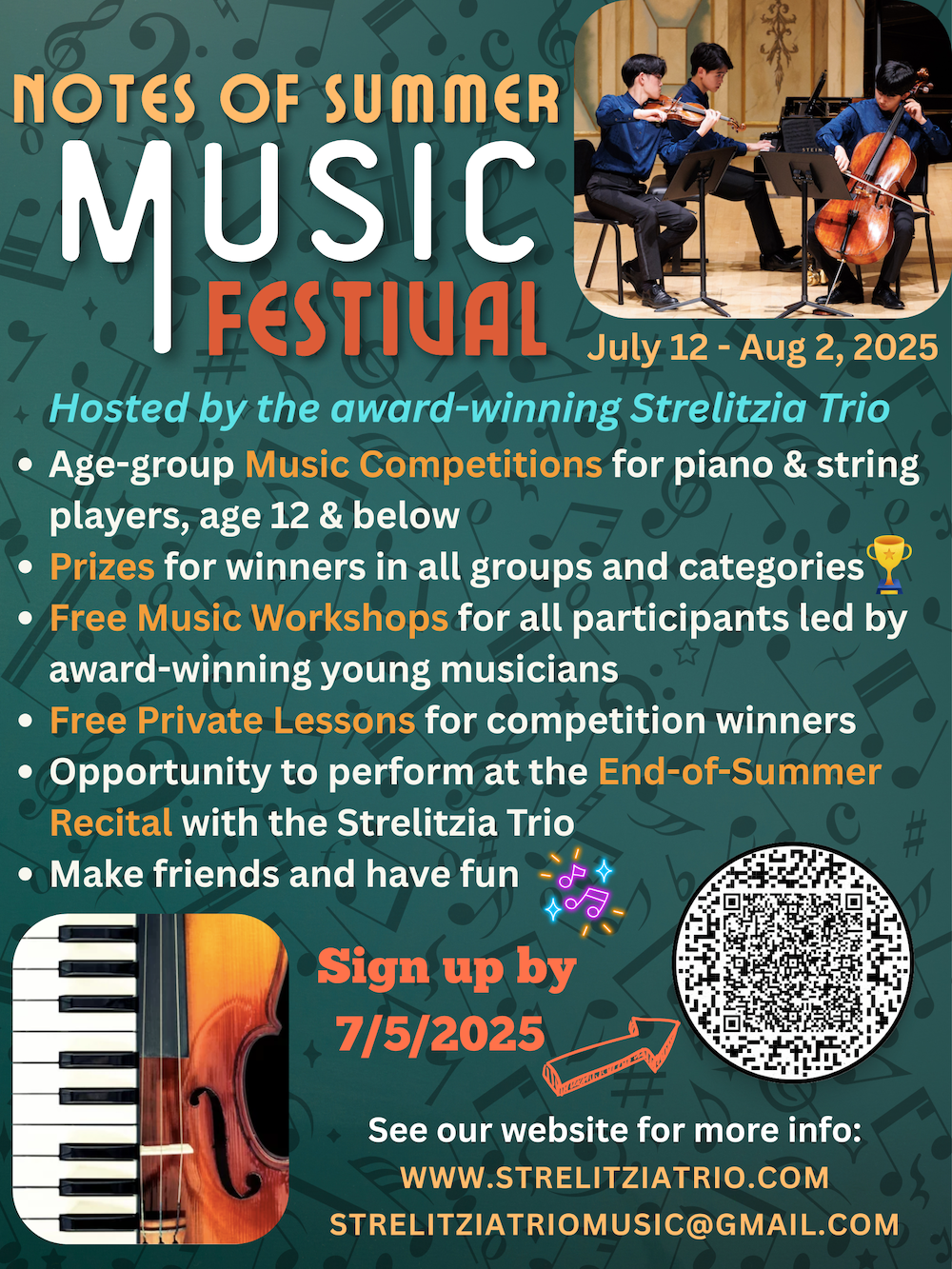 Strelitzia Trio Notes of Summer Music Festival and Competition